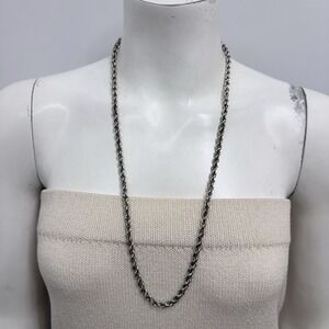 Vintage Sterling Rope Necklace Eagle 2 Mark 47 Grams 28 1/4" by Just Over 1/8"